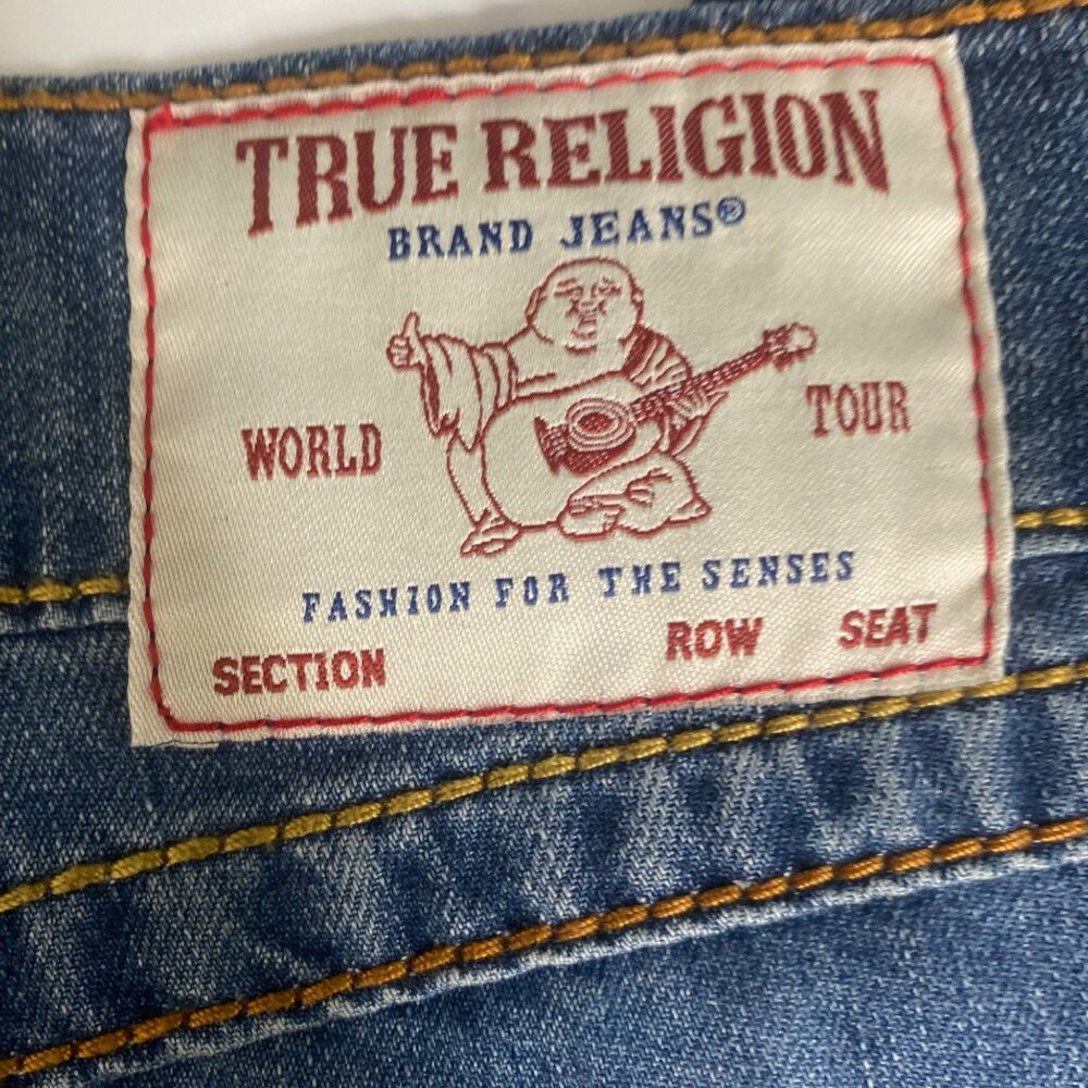 True Religion Ricki Jeans Mens Size 25X32 Dark Wash Relaxed Straight 207444‎ NWT - Picture 6 of 16